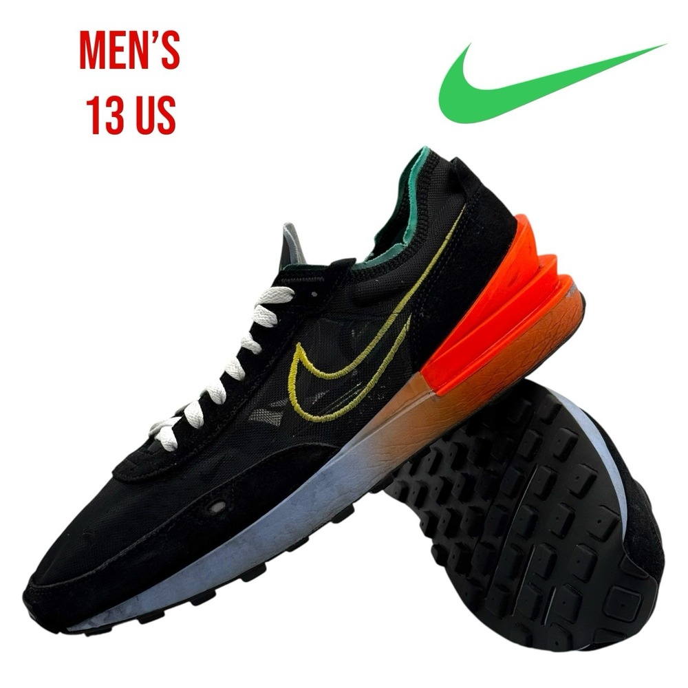 Nike Waffle One Peace and Unity Men's Size 13 DM9049-001 Black Yellow Red‎ Gym